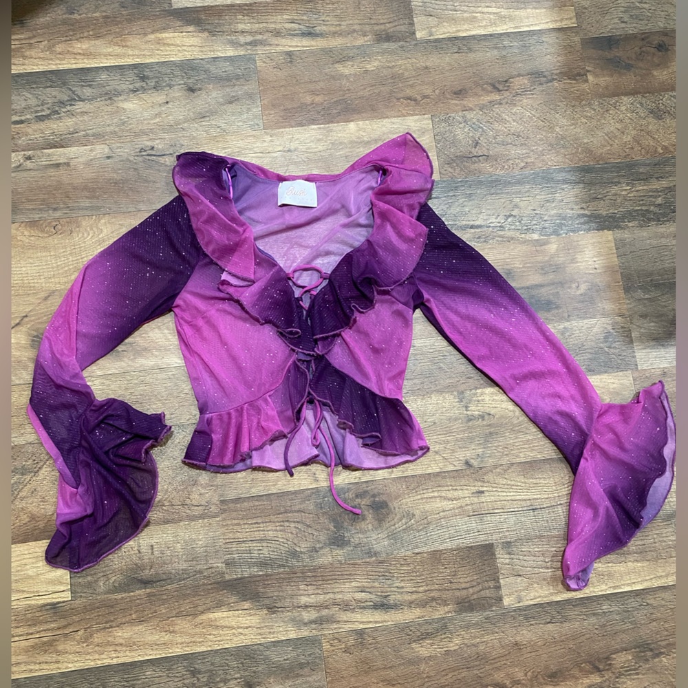 Blush Boutique Purple Tie Top (OS)